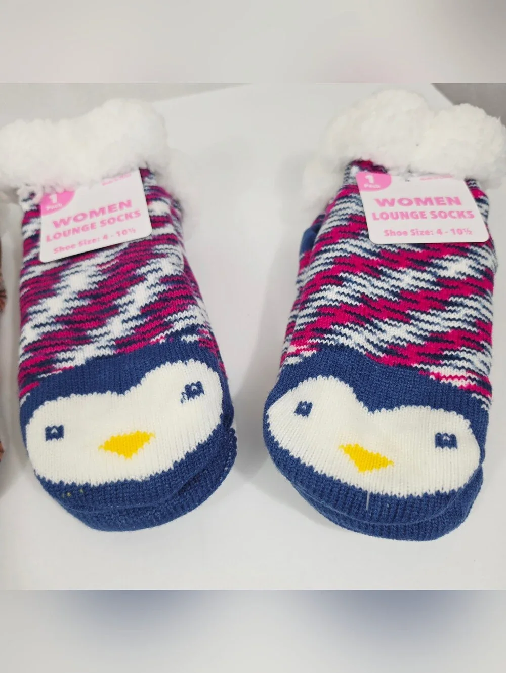 Bundle Of 4 Knit Sherpa-Lined Slipper Grippy Socks